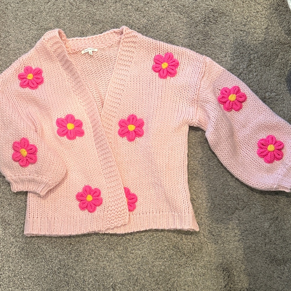 Charming Pink Floral Cardigan
